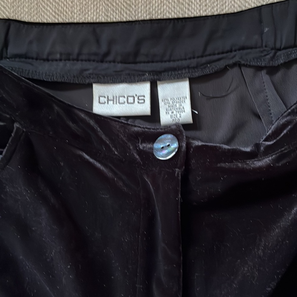 Chico’s Black Velvet Trouser Size 2 - Picture 4 of 4